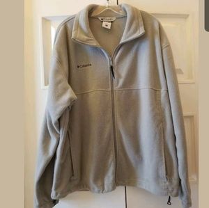 Columbia Jacket Full Zip Fleece Gray W/Pockets XL